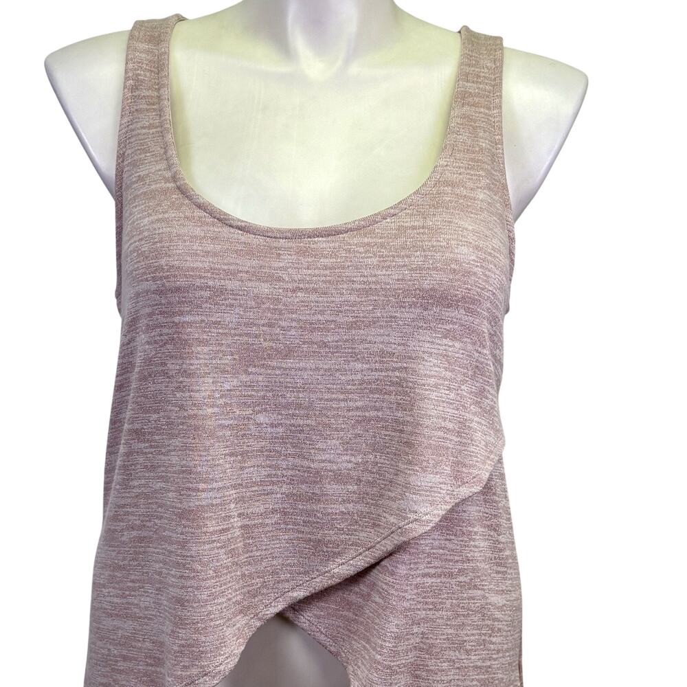 Express Criss Cross HiLo Tunic Knit Sleeveless Dusty Rose Pink Tank New Size L